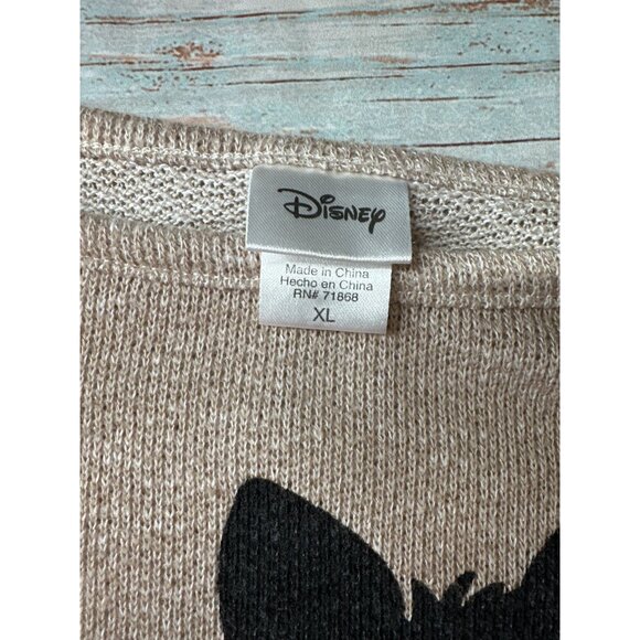 Disney Women’s Size XL Beige Sweater Bambi “Follow Your Heart” Graphic Pullover - Picture 2 of 6